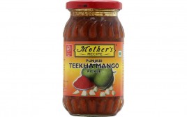 Mother's Recipe Punjabi Teekha Mango Pickle  Glass Jar  400 grams